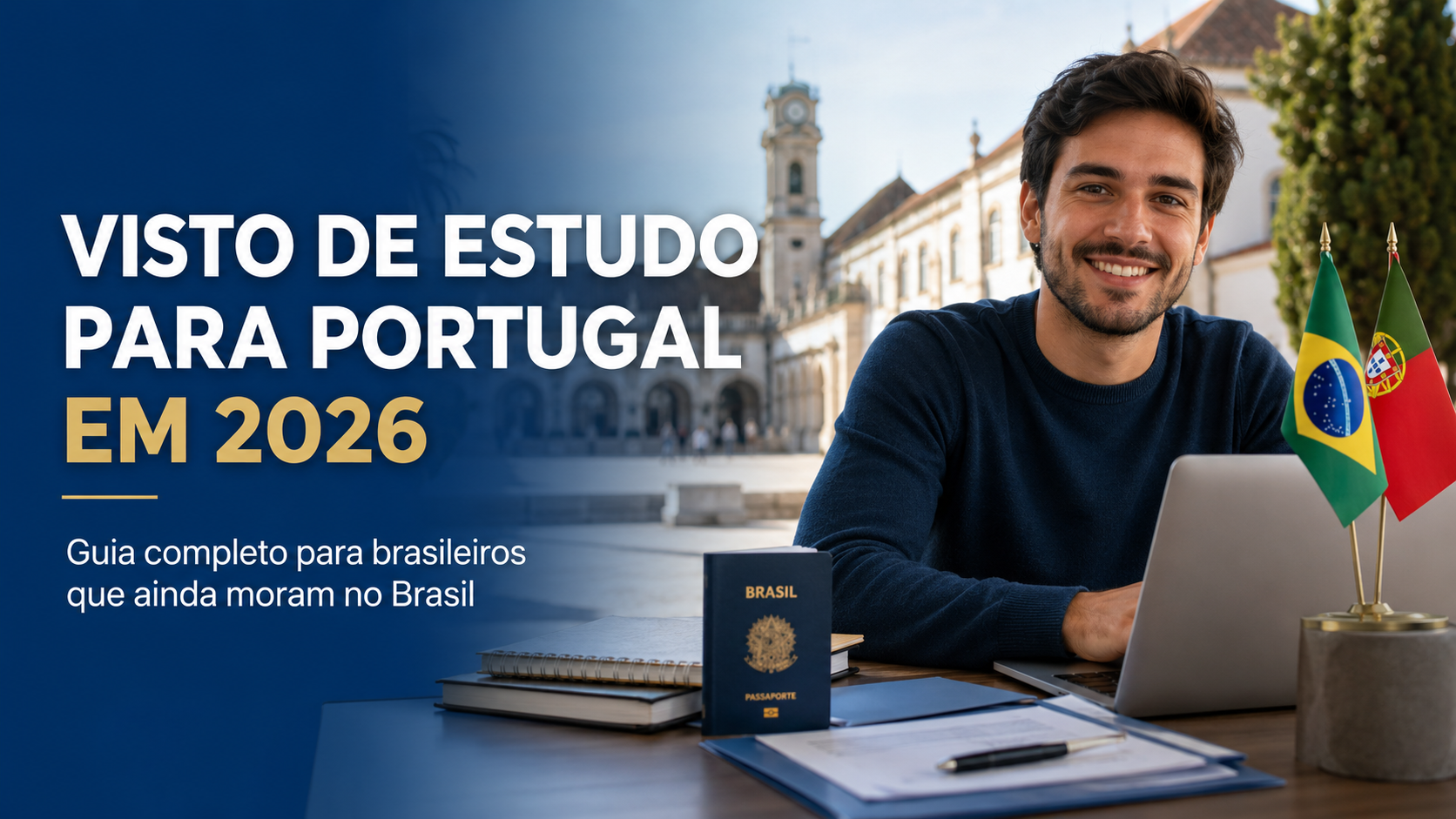 Saiba como solicitar o visto de estudo para Portugal em 2026. Veja documentos, universidades, cursos aceitos, custos, prazos, meios de subsistência e acompanhamento familiar.